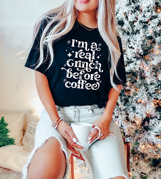 Grinch Before Coffee - Tshirt