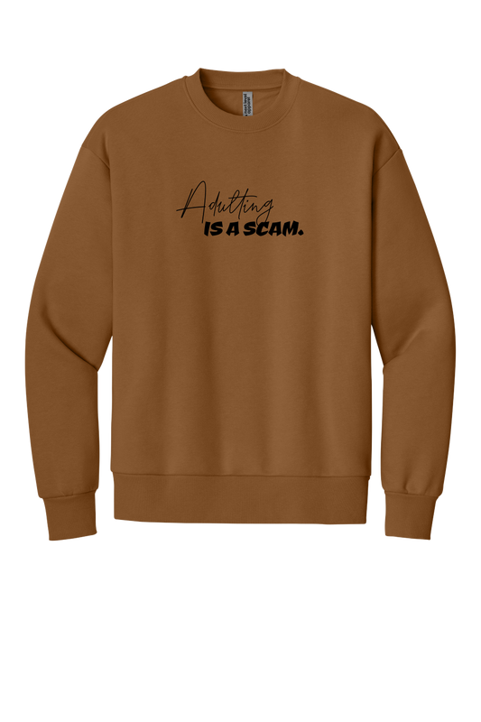 Adulting is a Scam (Black Font) - Crew