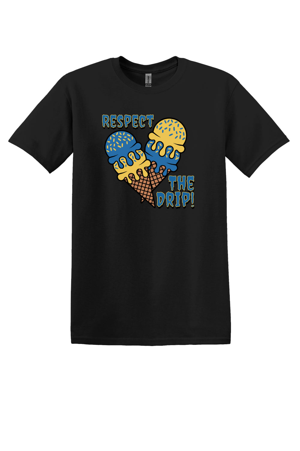 Respect The Drip Tee – Royal Blue & Gold (Adult Sizes)