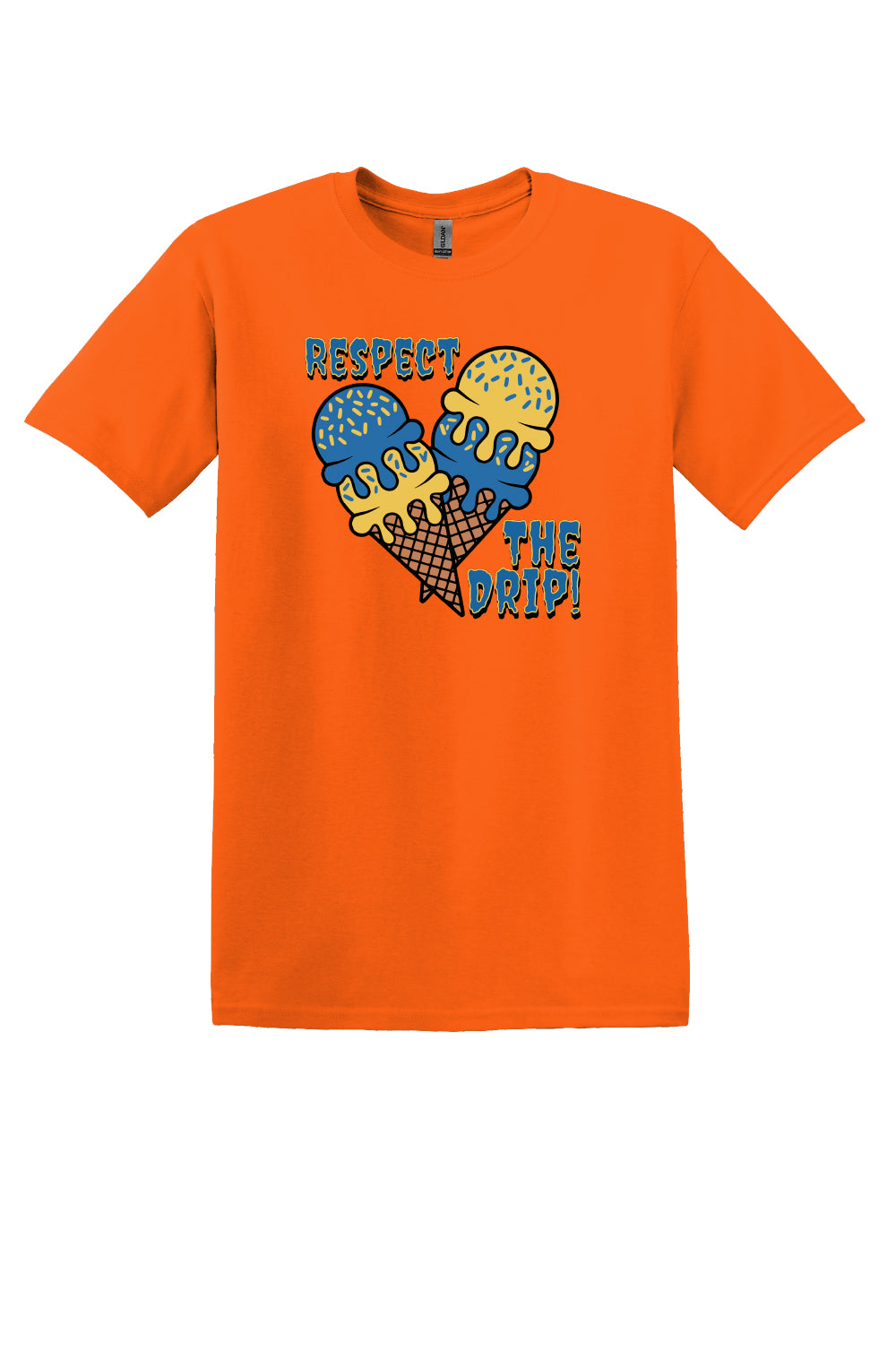 Respect The Drip Tee – Royal Blue & Gold (Adult Sizes)
