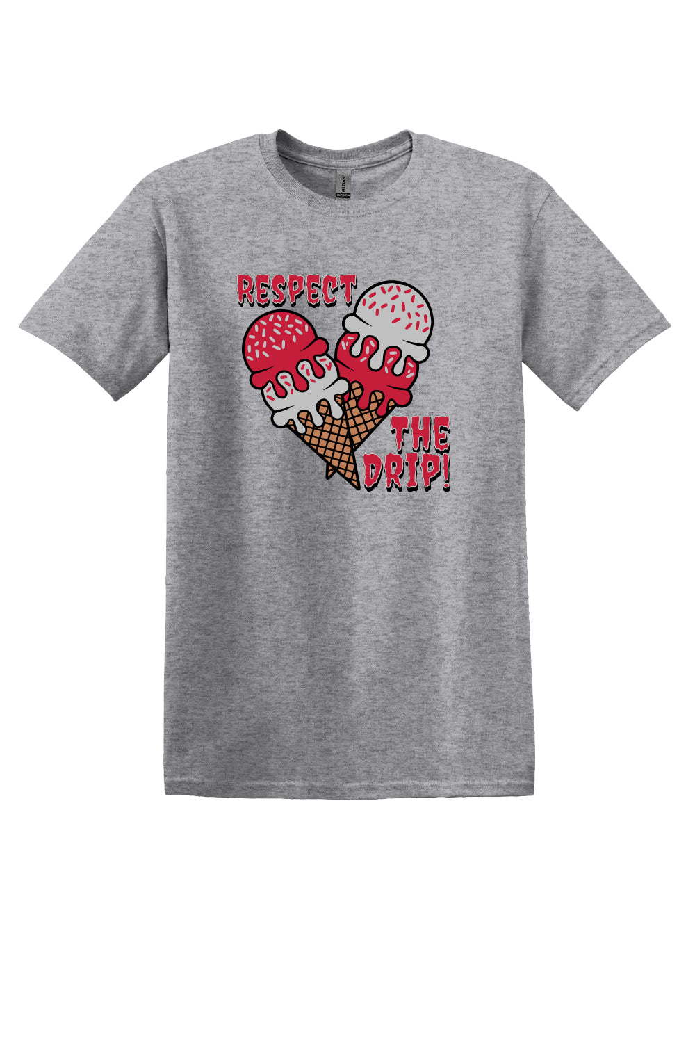 Respect The Drip Tee – Cardinal Red & Silver (Adult Sizes)