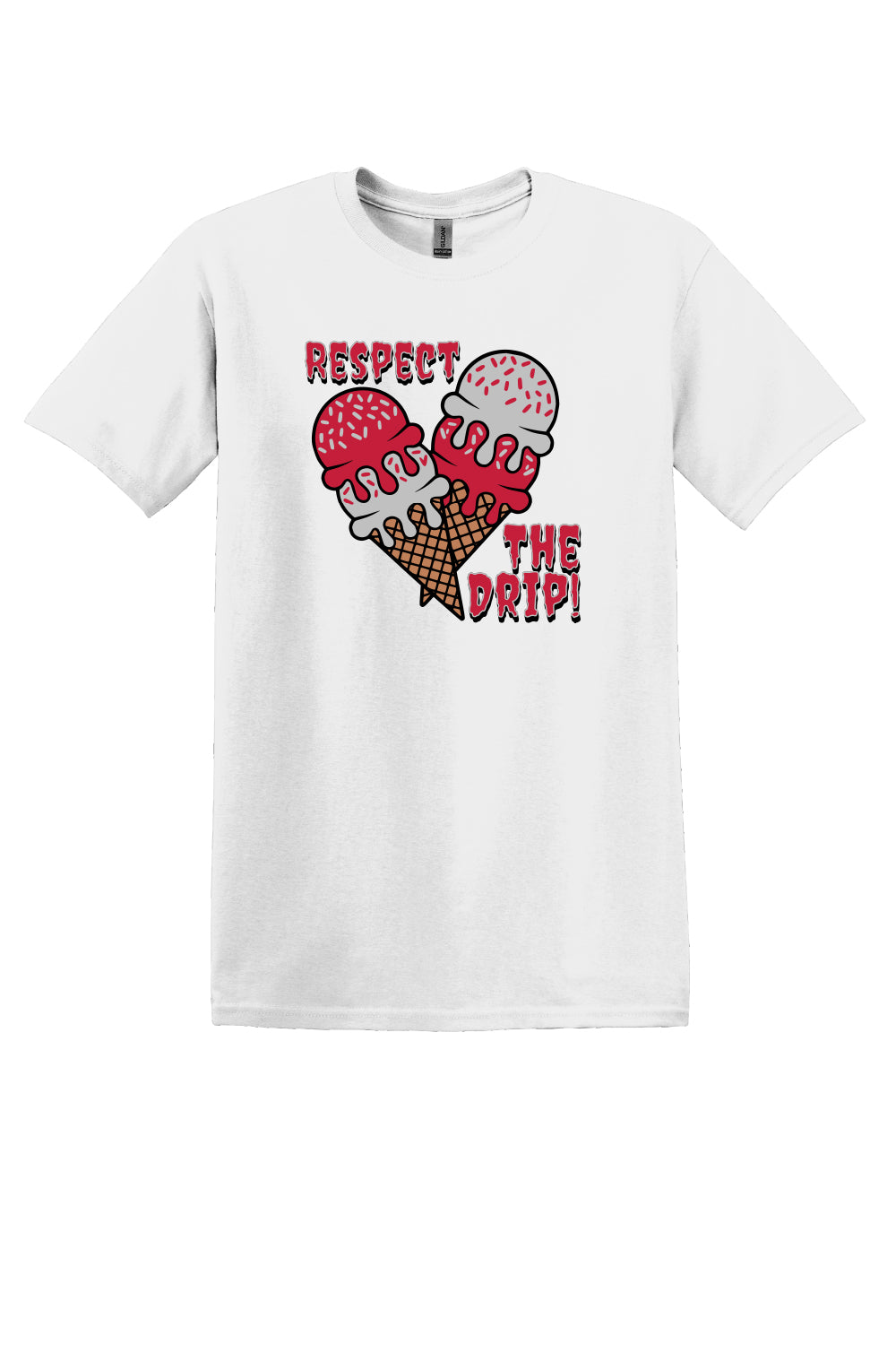 Respect The Drip Tee – Cardinal Red & Silver (Adult Sizes)