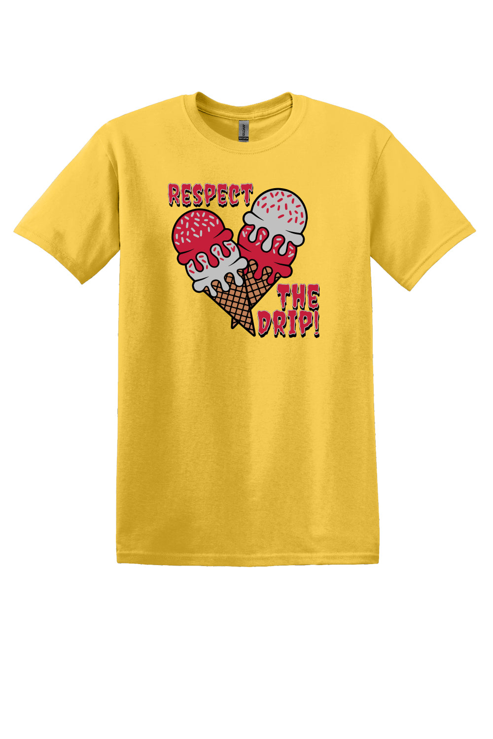 Respect The Drip Tee – Cardinal Red & Silver (Adult Sizes)