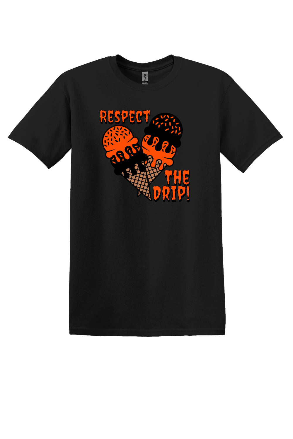 Respect The Drip Tee – Orange & Black (Youth Sizes)