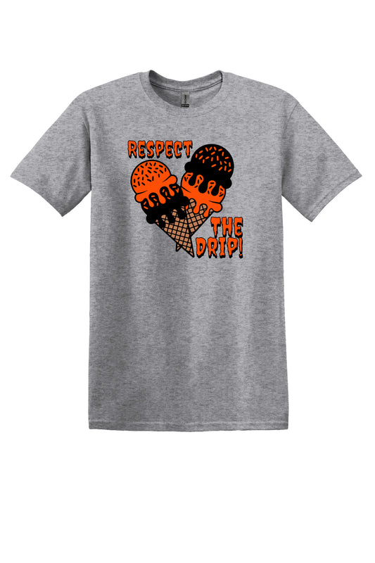 Respect The Drip Tee – Orange & Black (Youth Sizes)