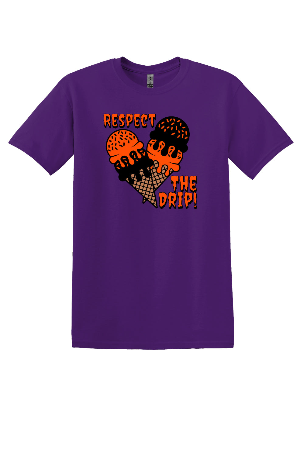 Respect The Drip Tee – Orange & Black (Adult Sizes)