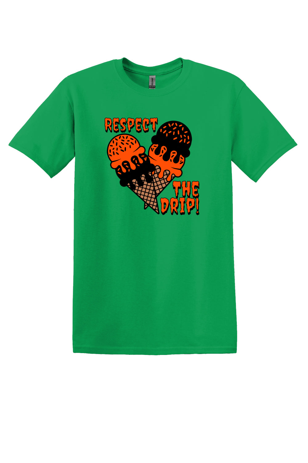 Respect The Drip Tee – Orange & Black (Adult Sizes)