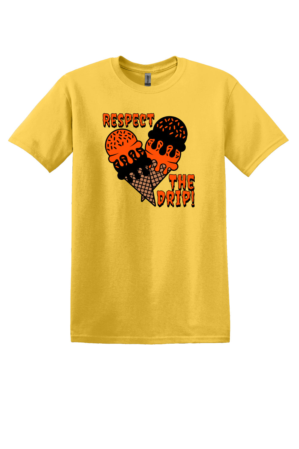 Respect The Drip Tee – Orange & Black (Youth Sizes)