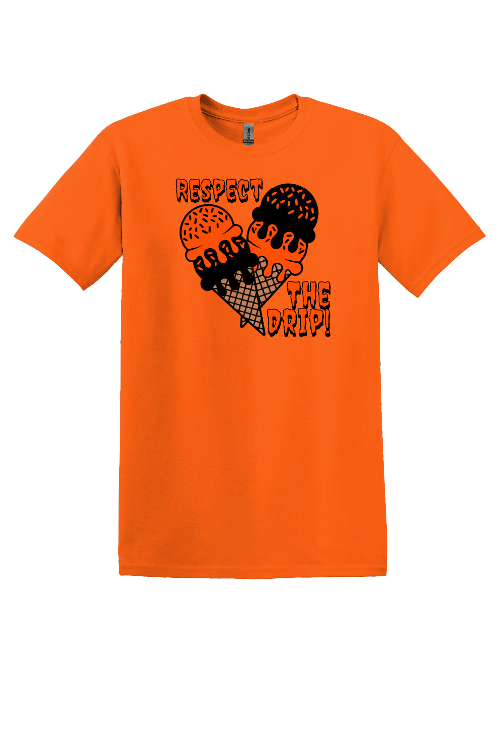 Respect The Drip Tee – Orange & Black (Youth Sizes)