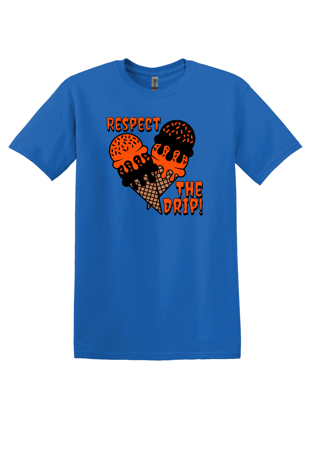 Respect The Drip Tee – Orange & Black (Adult Sizes)