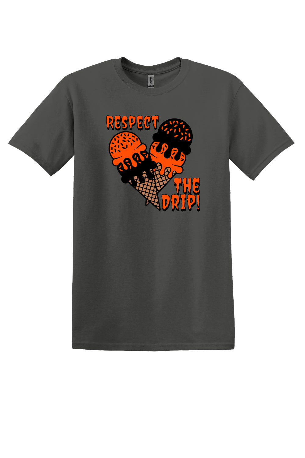 Respect The Drip Tee – Orange & Black (Adult Sizes)