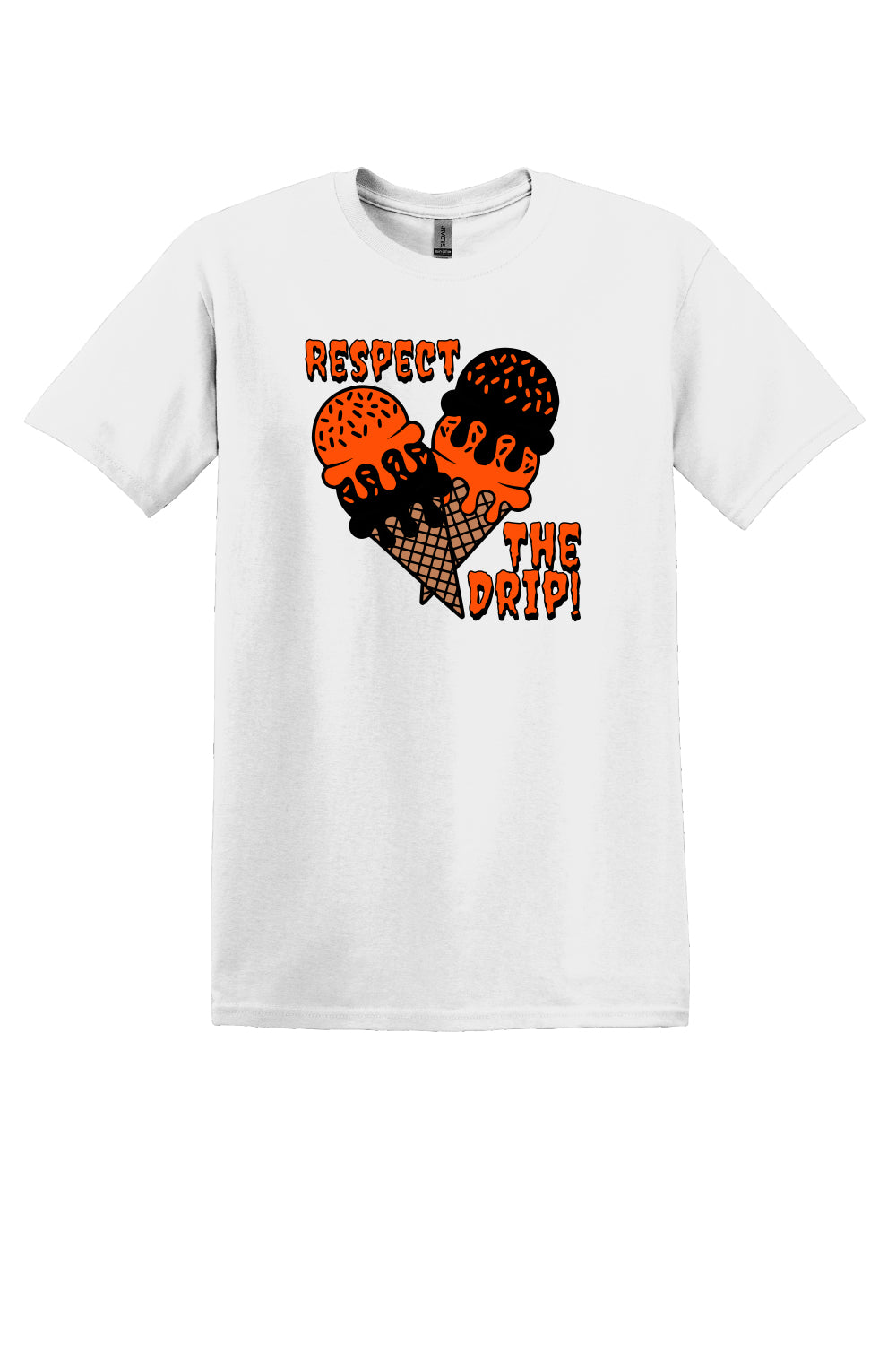 Respect The Drip Tee – Orange & Black (Youth Sizes)