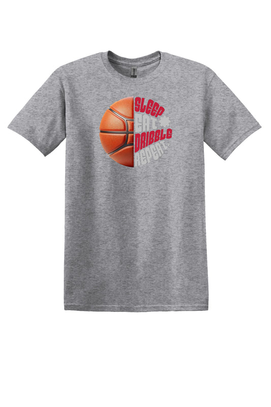 Sleep Eat Dribble Repeat – Cardinal Red & Silver (Adult Sizes)