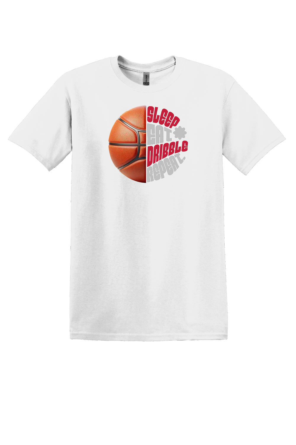 Sleep Eat Dribble Repeat – Cardinal Red & Silver (Adult Sizes)
