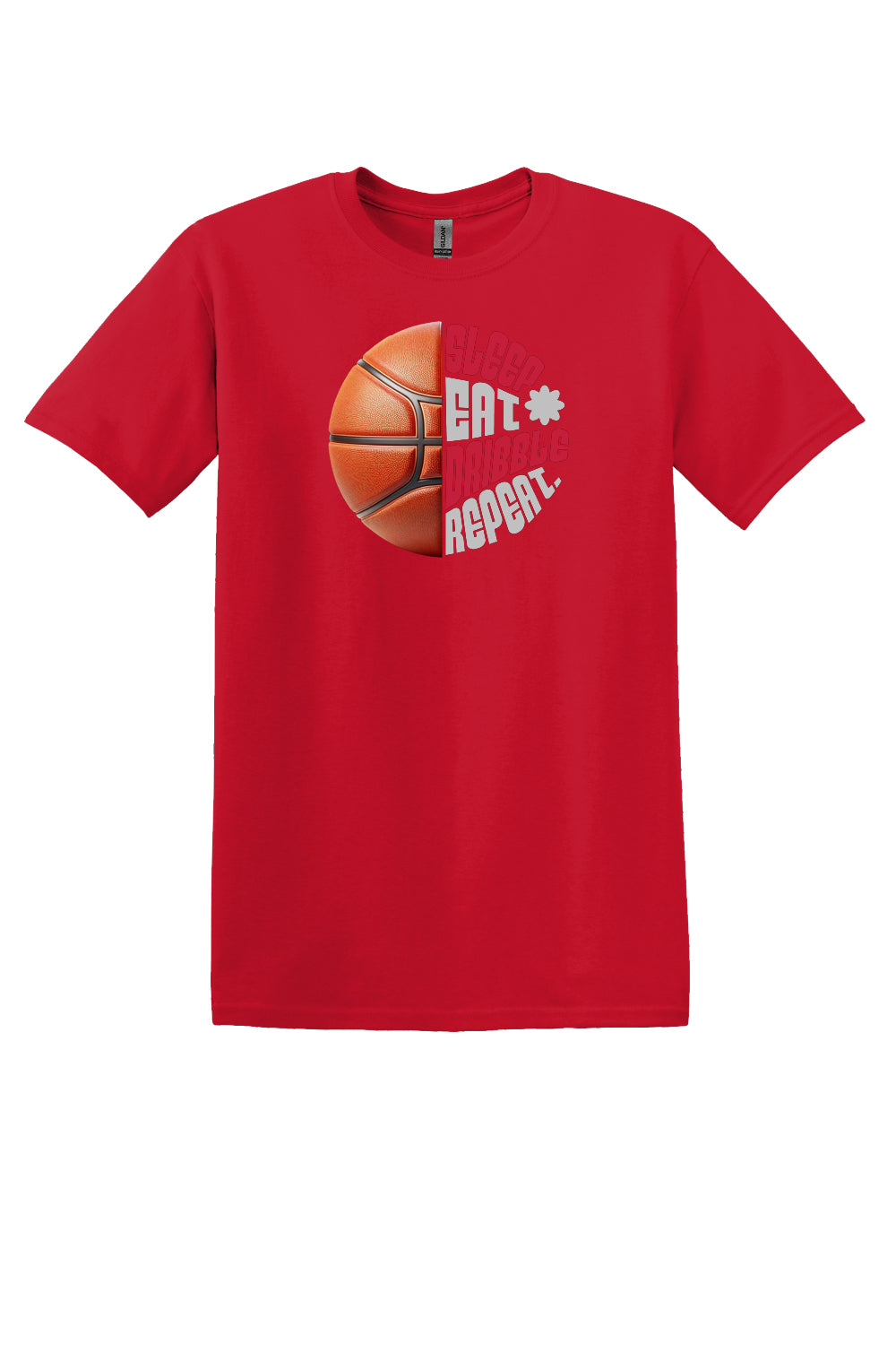 Sleep Eat Dribble Repeat – Cardinal Red & Silver (Youth Sizes)